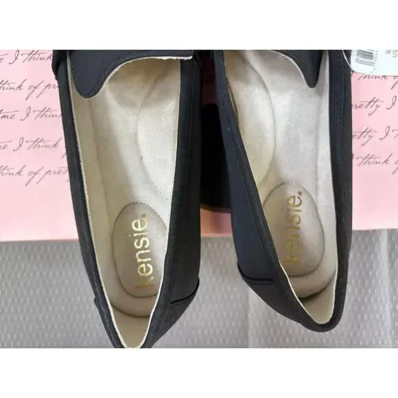 Kensie Womens Yelena Loafers Flats Size 9 Black Slip On Comfort Casual Shoes NEW - Picture 7 of 8